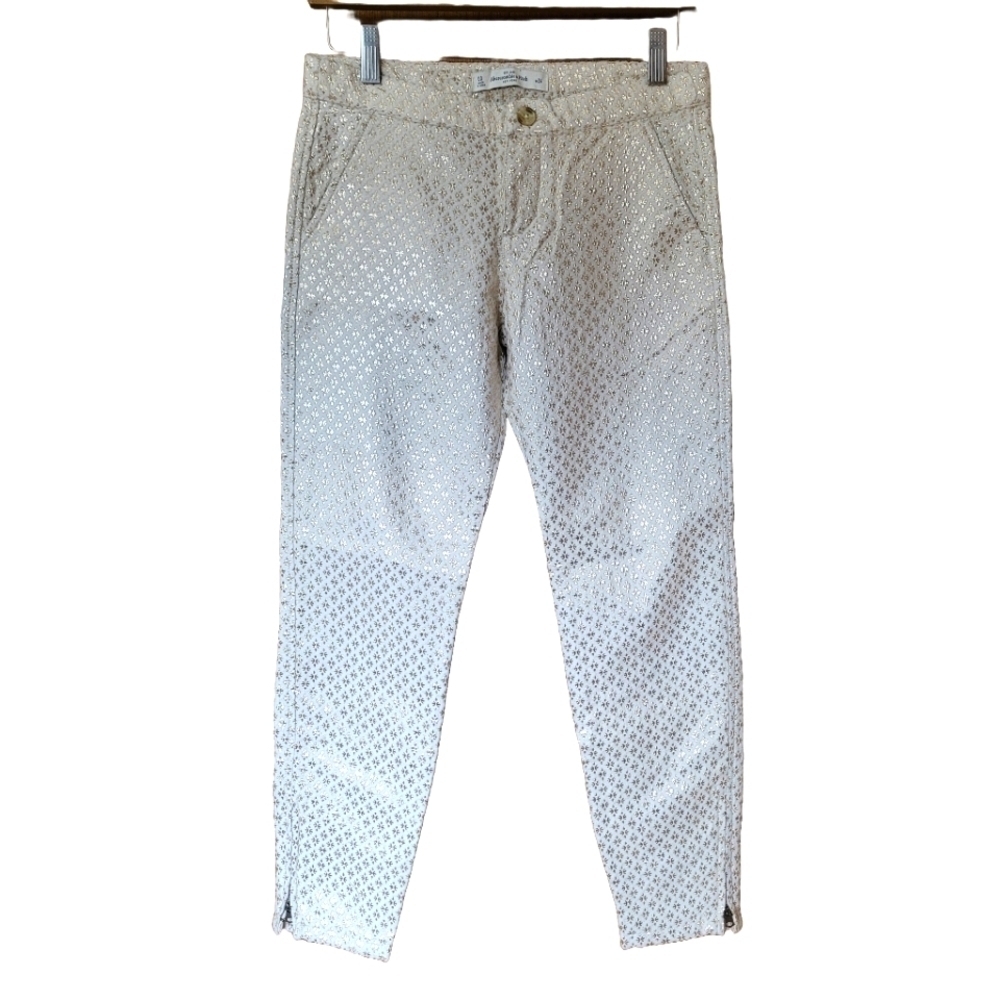 Abercrombie & Fitch Cream Gold Skinny Pants W24